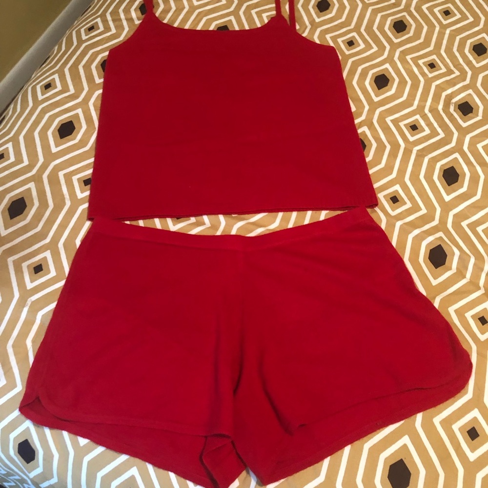 Red Envelope 100% Cashmere Pajamas NWOT L - Picture 1 of 4
